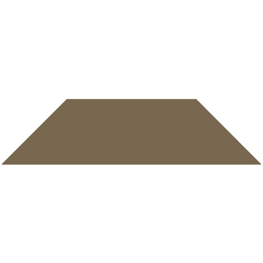 A solid brown trapezoidal victorian floor tile trapezium colour measuring 149 by 36.5mm