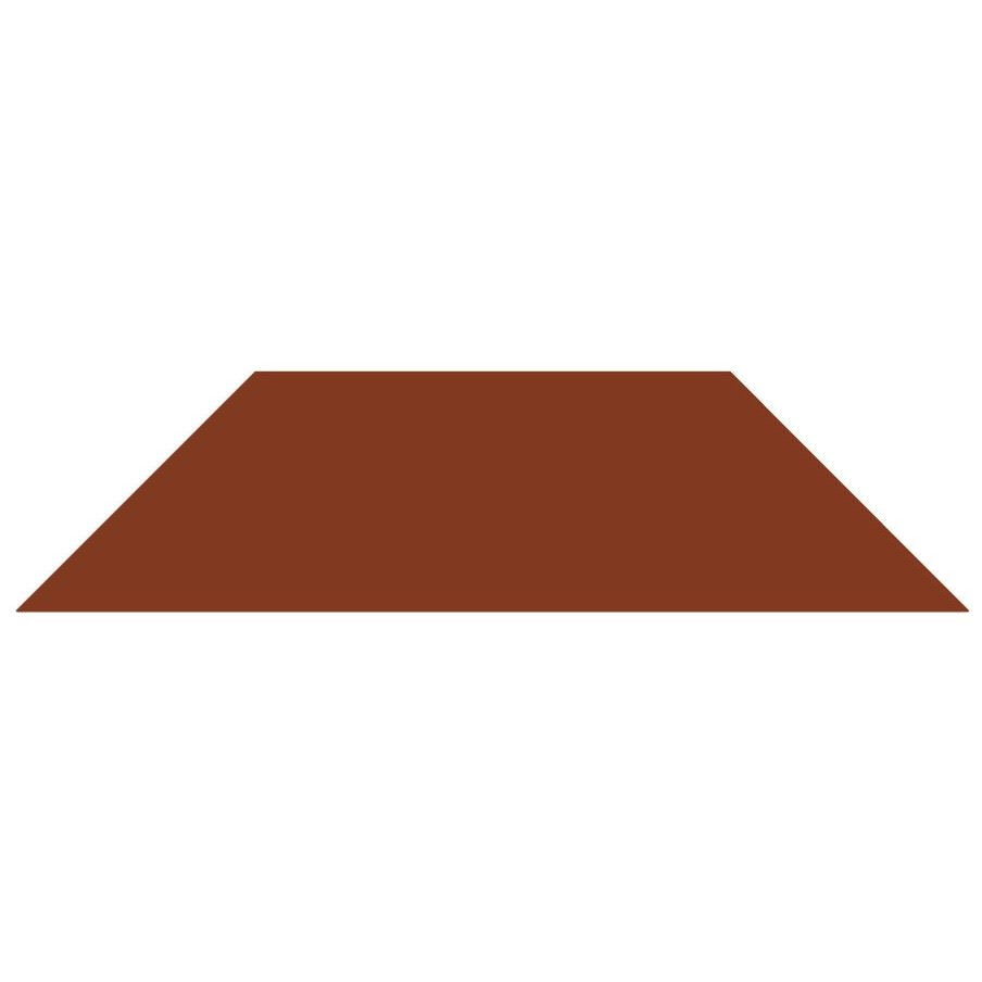 Victorian floor tile trapezium solid brown color with flat top and bottom edges measuring 149 x 36.5mm