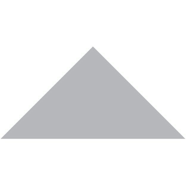 A solid gray victorian floor tile triangle measuring 104 x 73 x 73mm for decorative flooring uses