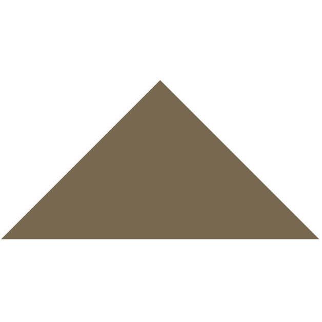 A solid brown Victorian floor tile triangle measuring 104 x 73 x 73mm ideal for decorative flooring