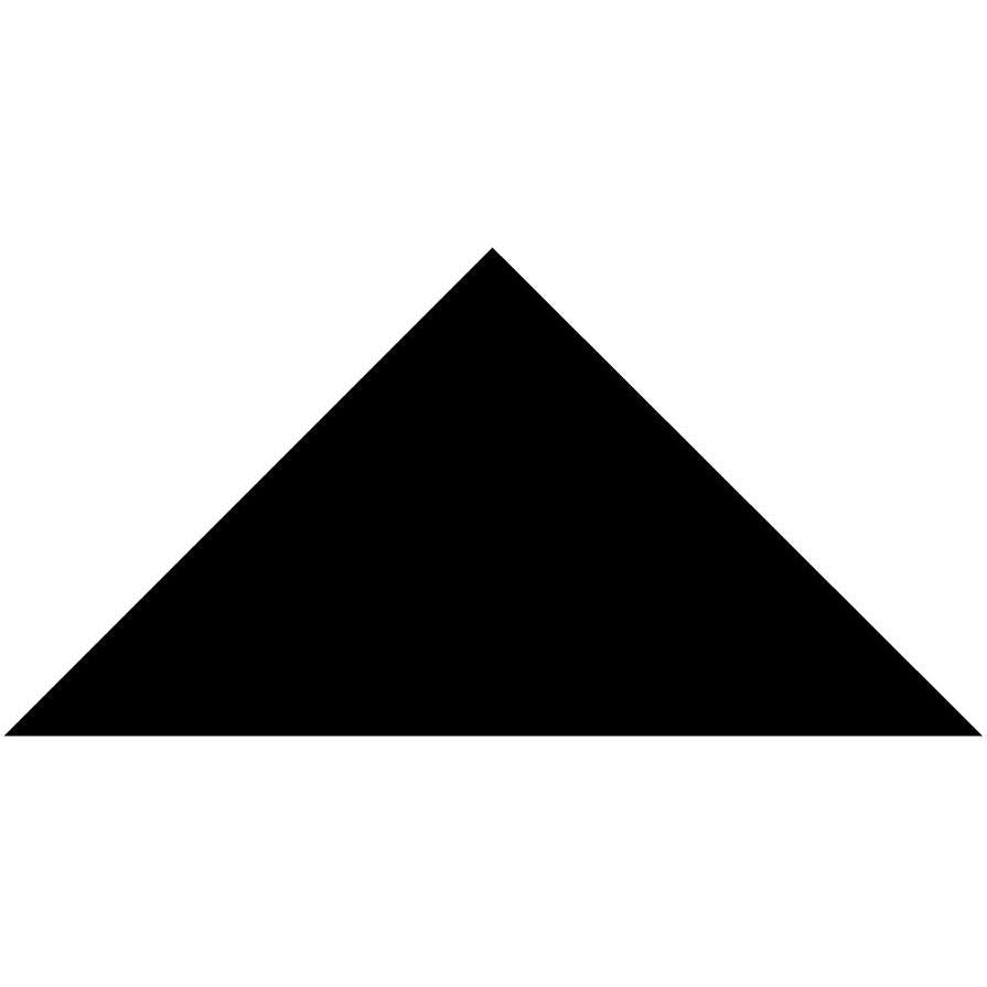 Solid black triangular victorian floor tile measuring 149 x 106 x 106mm for decorative flooring designs