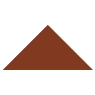 A solid brown triangular victorian floor tile measuring 50 x 36 x 36mm suitable for decorative flooring
