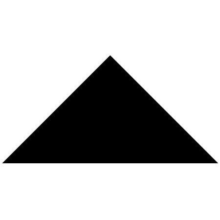 A solid black triangular victorian floor tile measuring 73 x 52 x 52mm ideal for decorative flooring