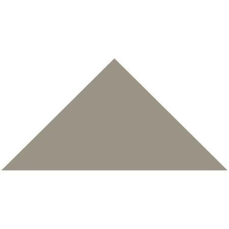 A solid matte-finished beige ceramic victorian floor tile triangle measuring 73 x 52 x 52mm