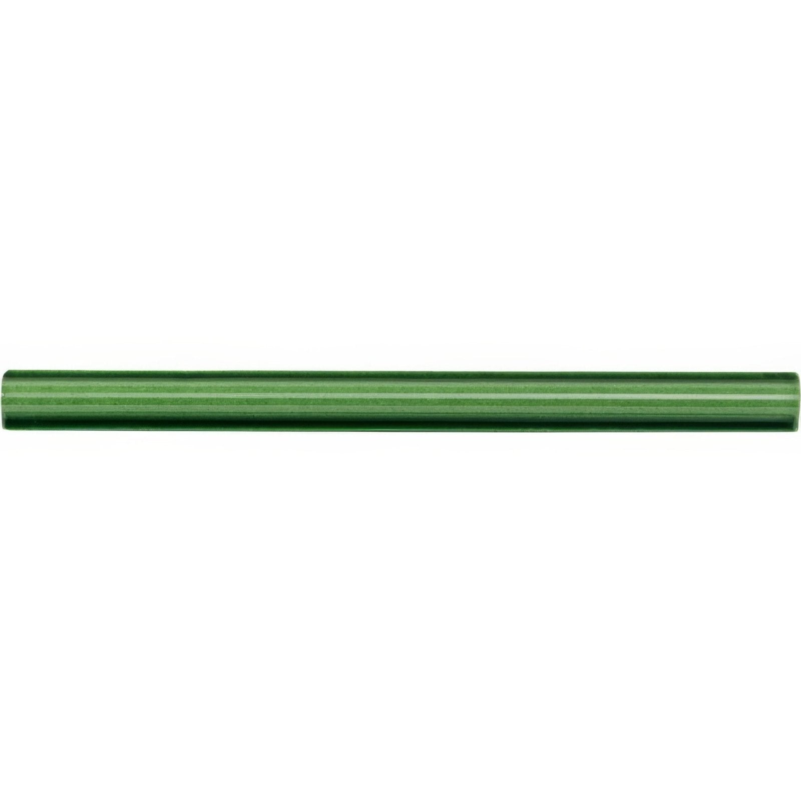 Victorian green omega moulding a sleek translucent green glass rod with smooth cylindrical shape and subtle horizontal ridges