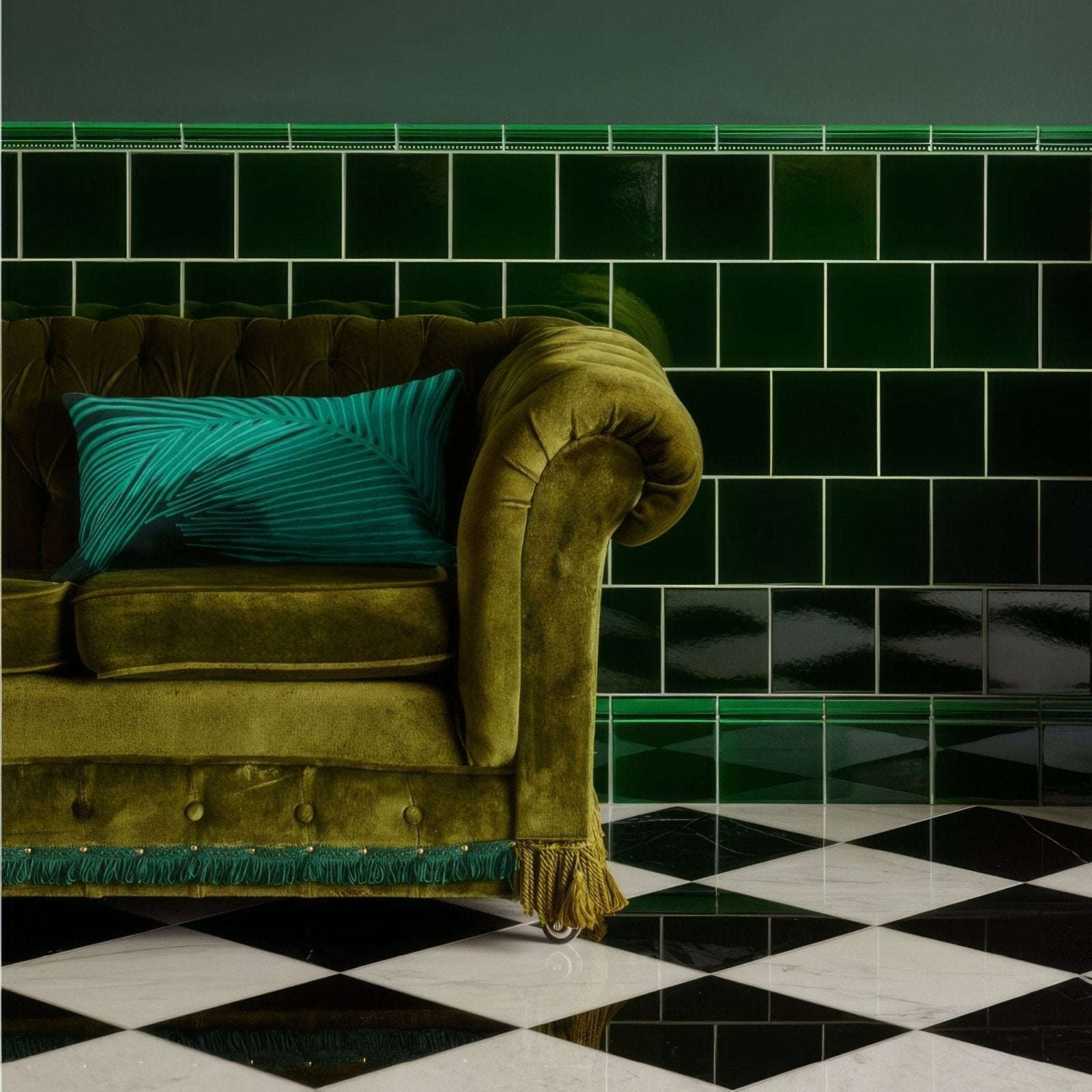 Victorian Green Skirting Tile