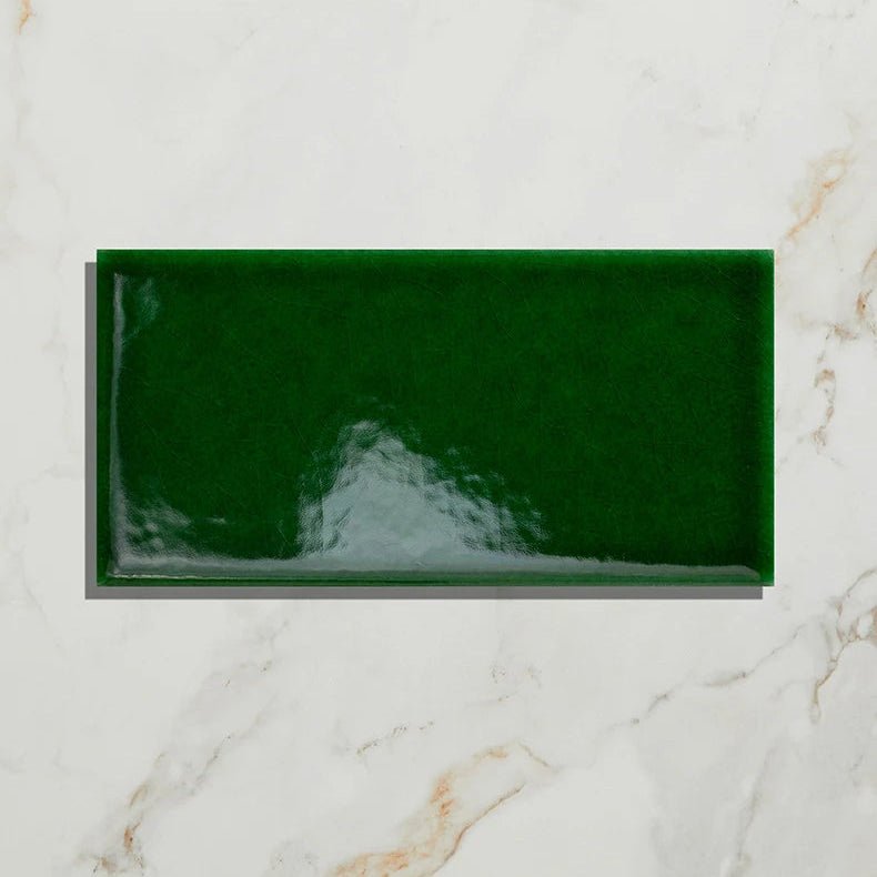 Victorian Style™ Wall Ceramic Olive Green Metro Crackle Glaze