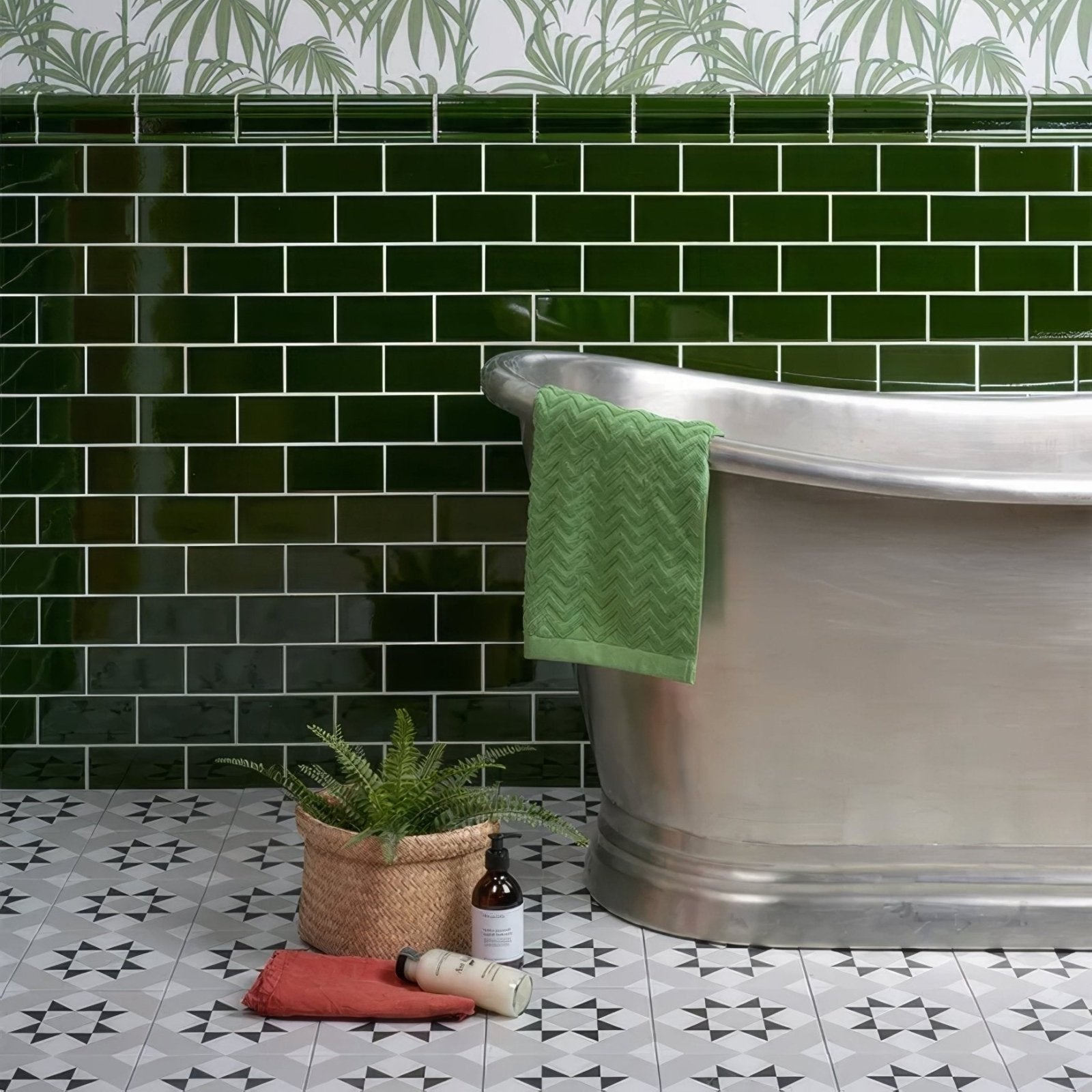 Victorian Style™ Wall Ceramic Olive Green Metro Crackle Glaze