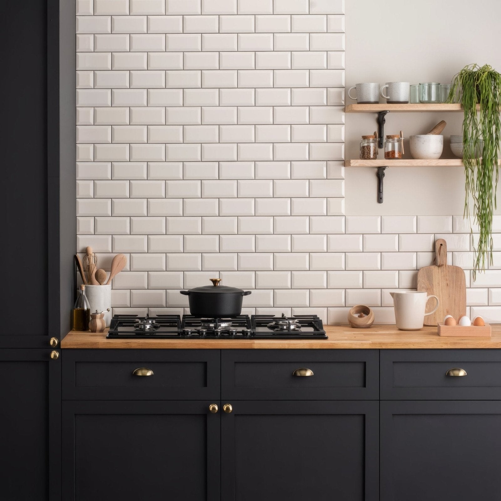 Vintage White Metro Bevelled Tile 75 x 75mm