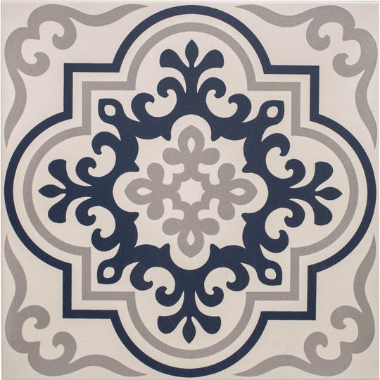 Vogue Dark Blue/Light Grey on Chalk Porcelain Wall & Floor Tile - alternate view