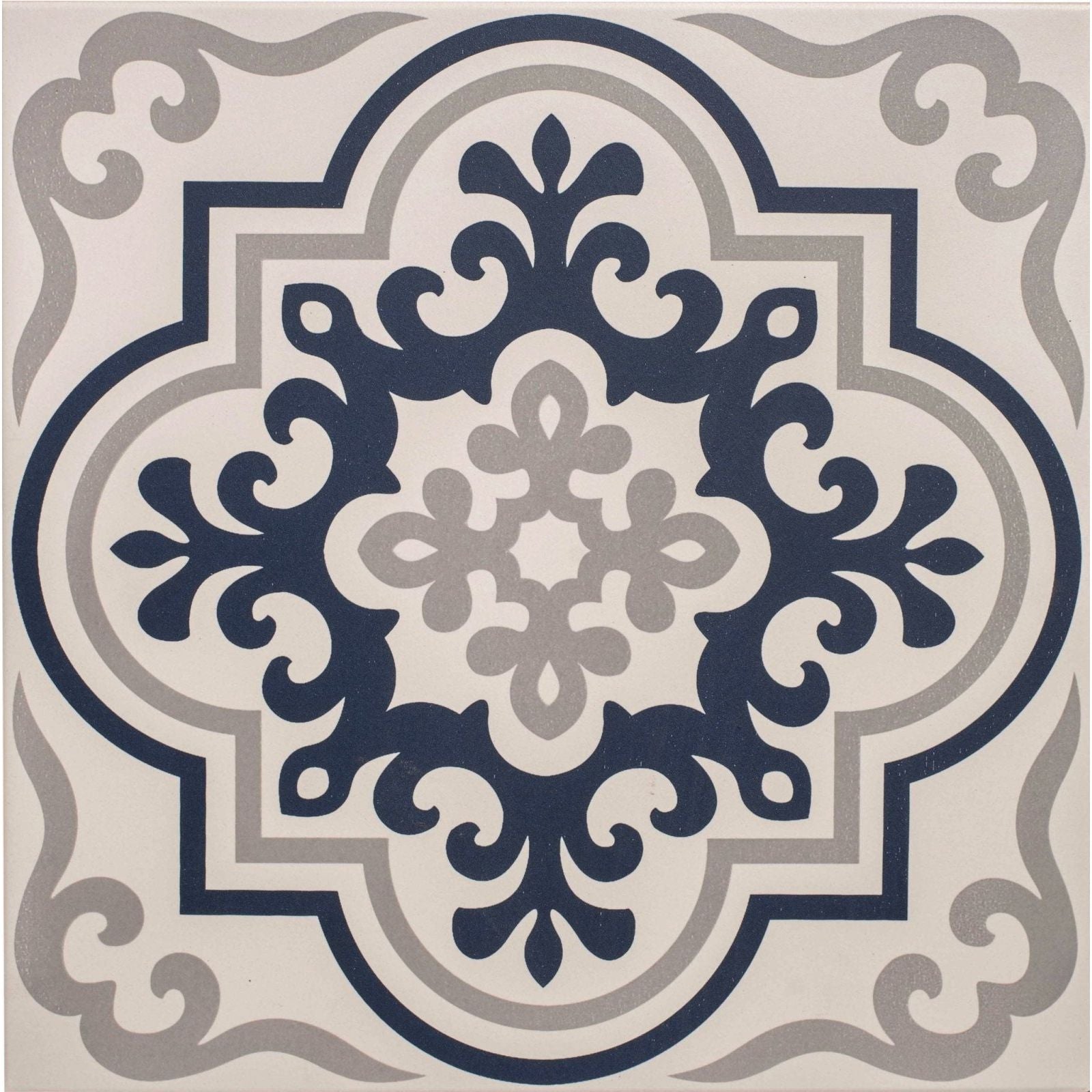 Vogue Dark Blue/Light Grey on Chalk – pattern detail