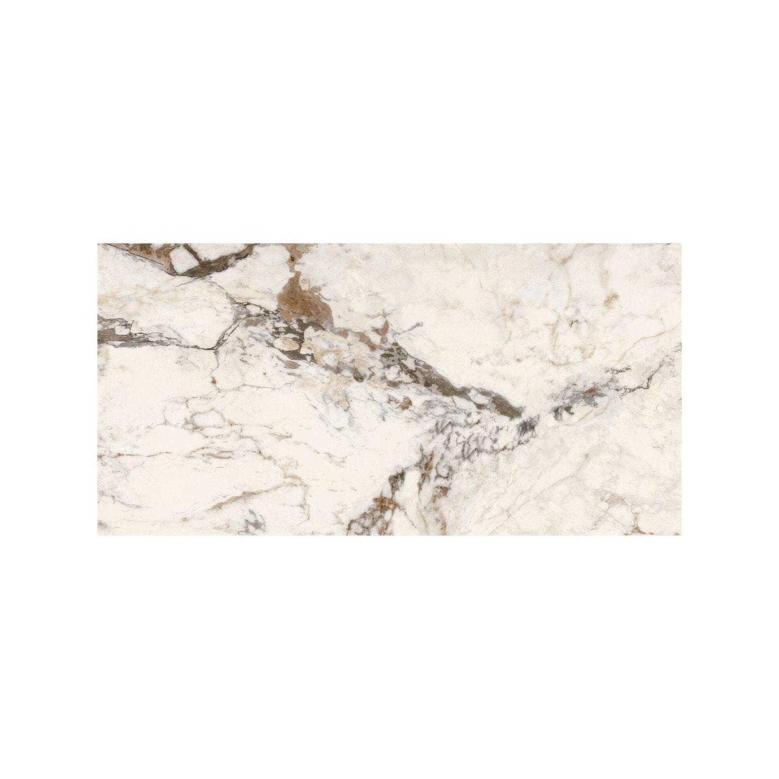 Volterra Tortona matt white marble tile with elegant gray and gold veining 60 x 120cm