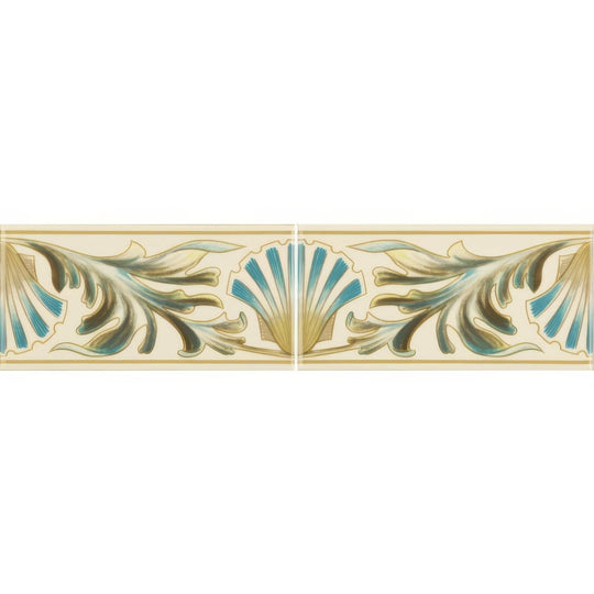 W B Simpson Shell Frieze 2-Tile Set on County White
