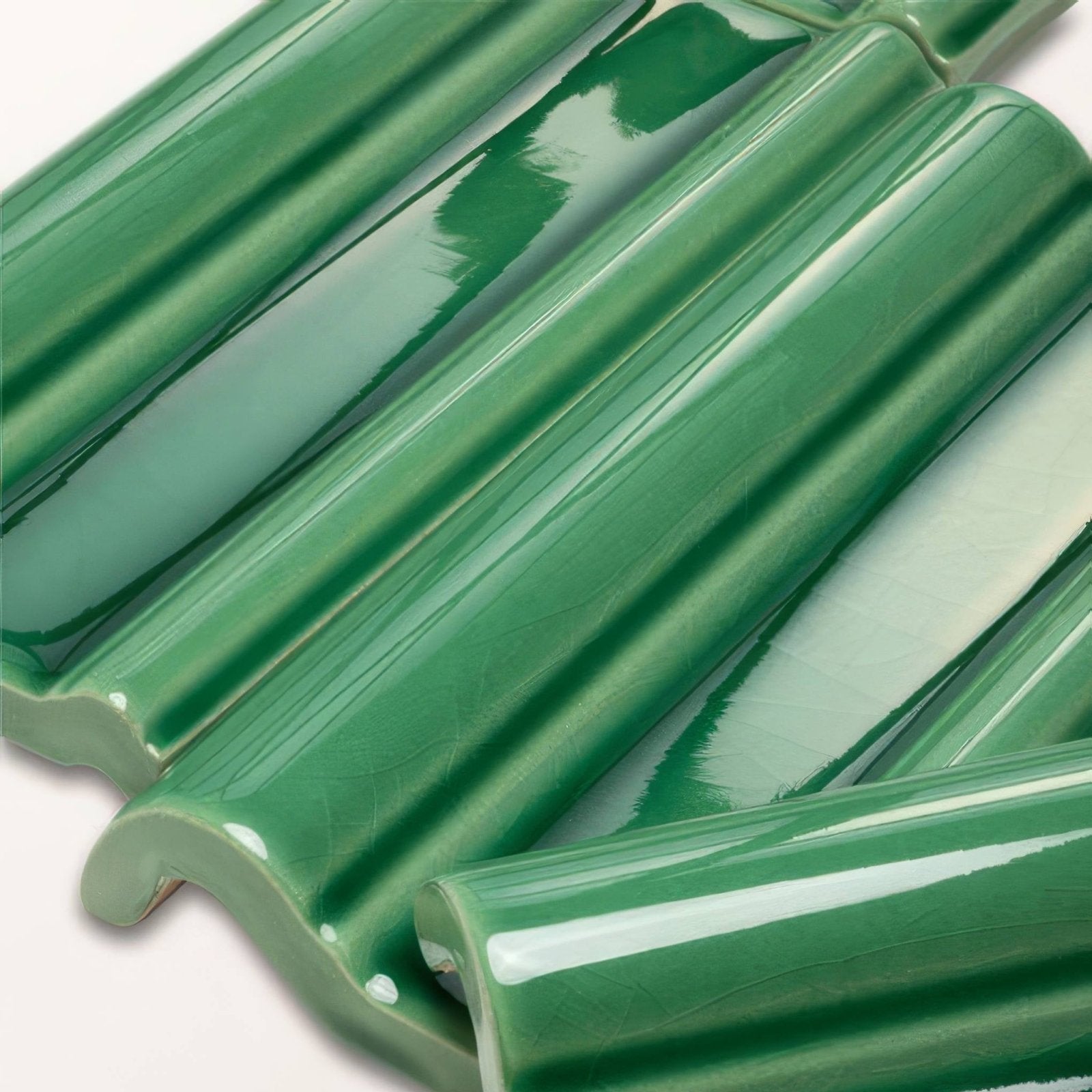 Wall Ceramic Emerald Green Dado Crackle Glaze