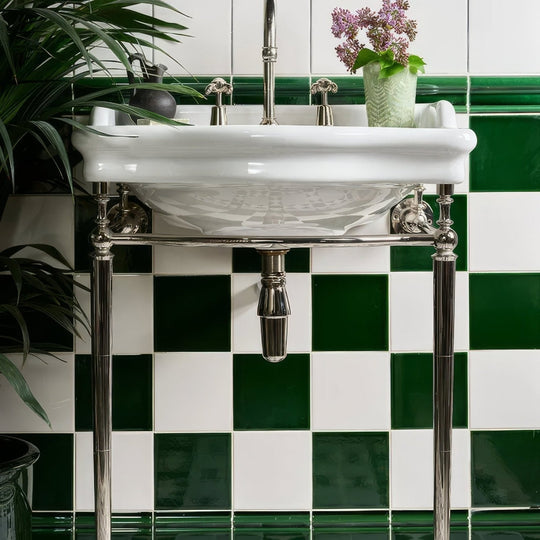 Victorian Style™ Wall Ceramic Olive Green Square Crackle Glaze