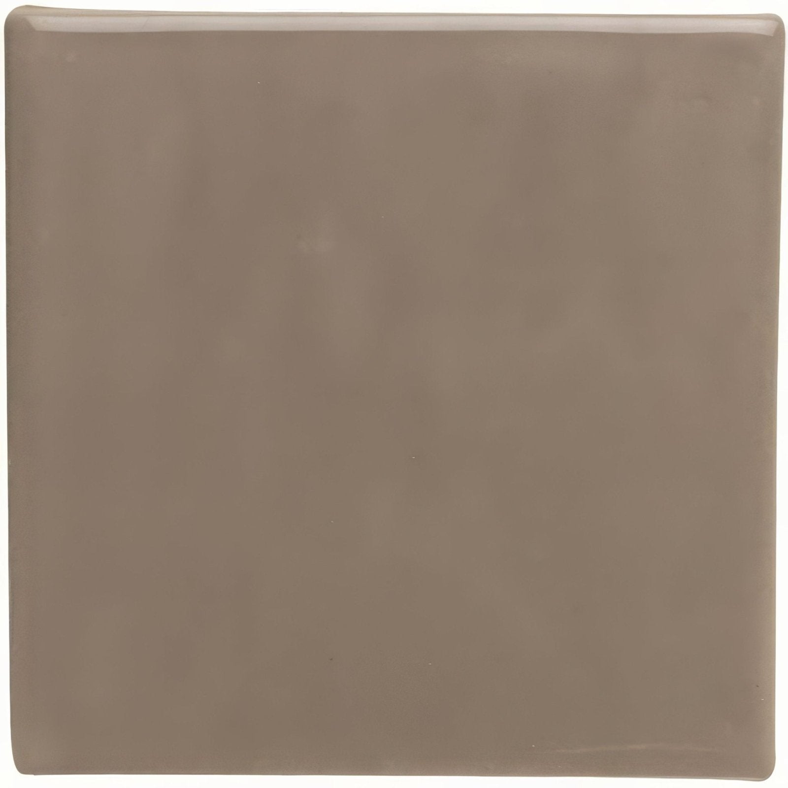 A square matte-finished ceramic walnut field tile in muted taupe color ideal for flooring and walls
