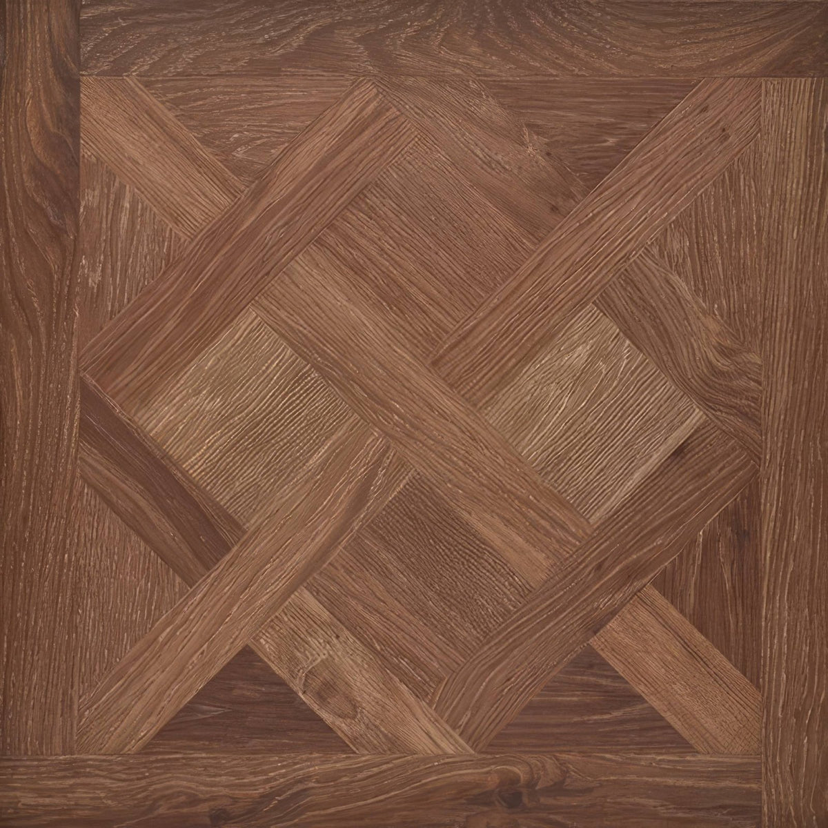 Warwick hazelnut oak design panel of rich brown hardwood floor with a classic herringbone pattern