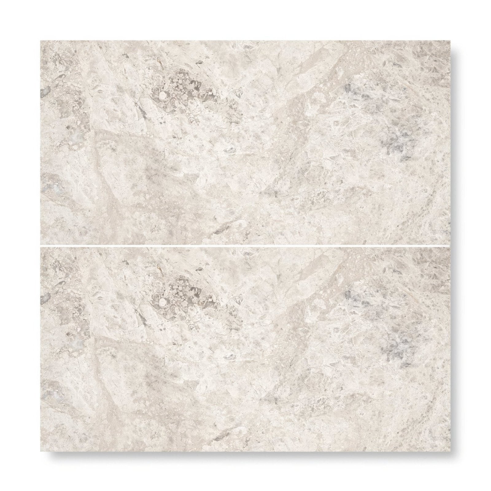 Beige and gray marble-effect ceramic tile westhampton 30 x 60 diamond sawn edge honed with subtle natural veining