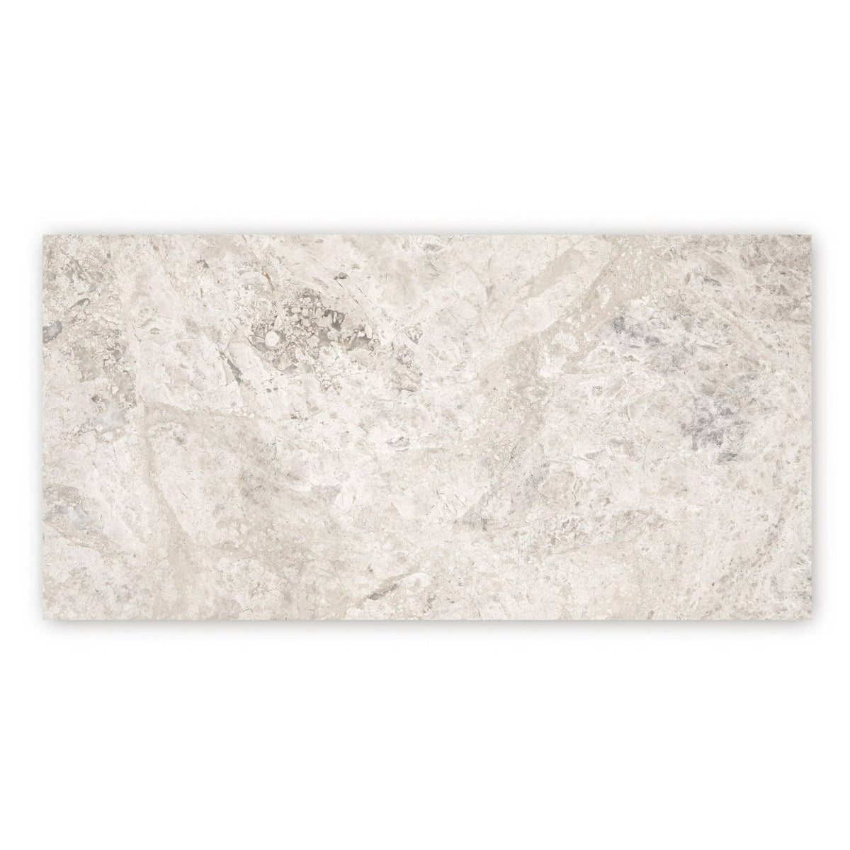 Rectangular westhampton ceramic tile 30 x 60 with diamond sawn edge honed finish in light gray and white marble pattern