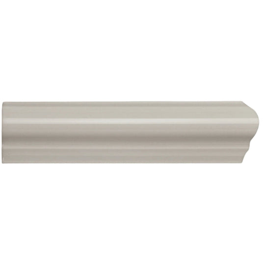 Beige ceramic crown molding westminster grey albert right corner with smooth glossy finish and classic fluted design
