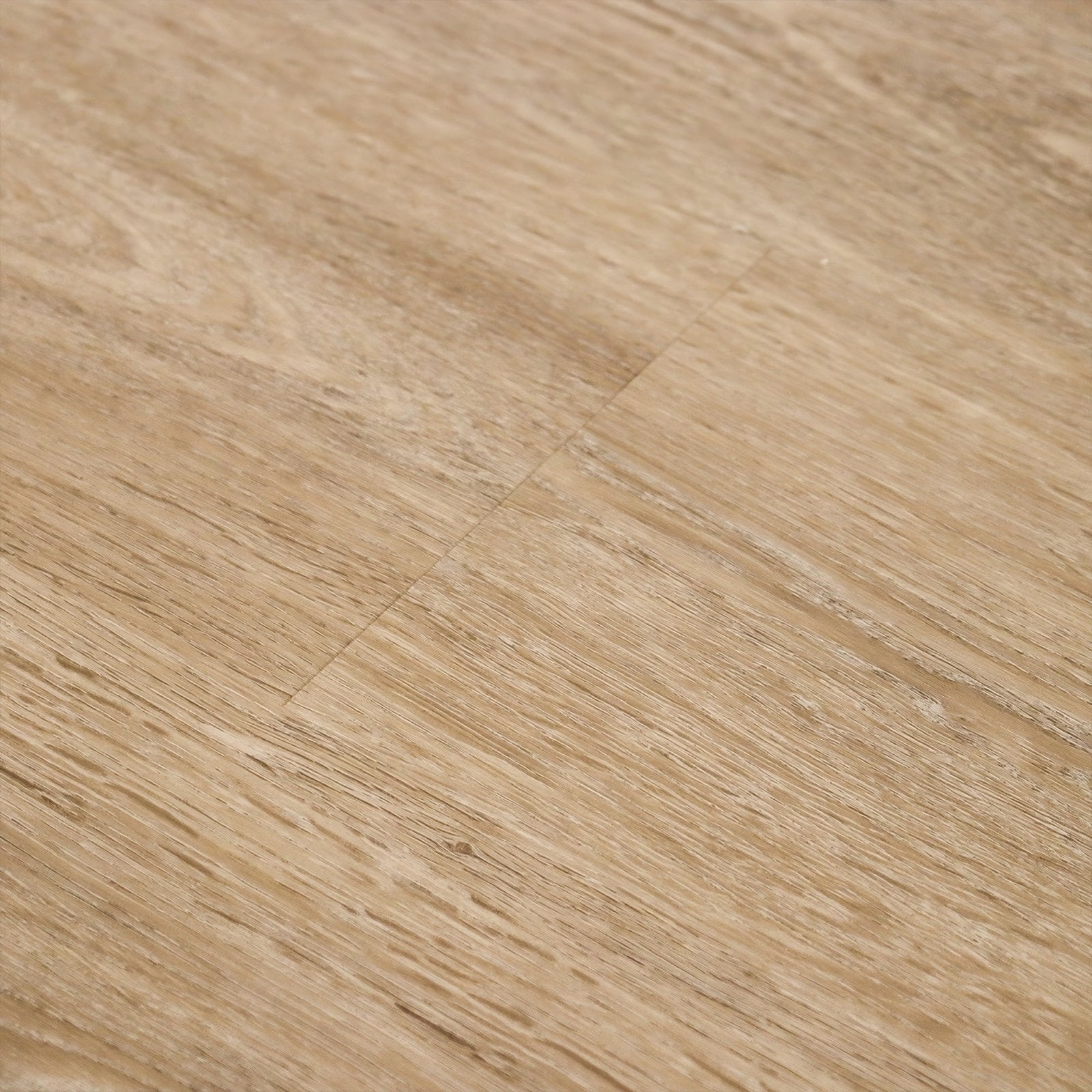 Light beige vinyl plank flooring with realistic wood grain texture called Weymouth Almond Oak for durable interiors