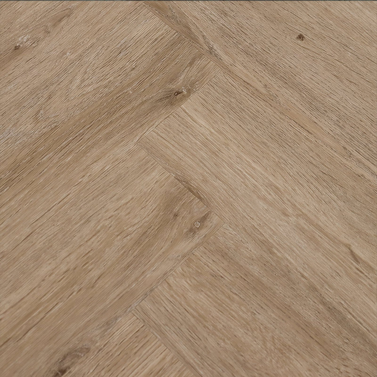 Weymouth almond oak herringbone light brown hardwood flooring with natural wood grain texture and classic pattern