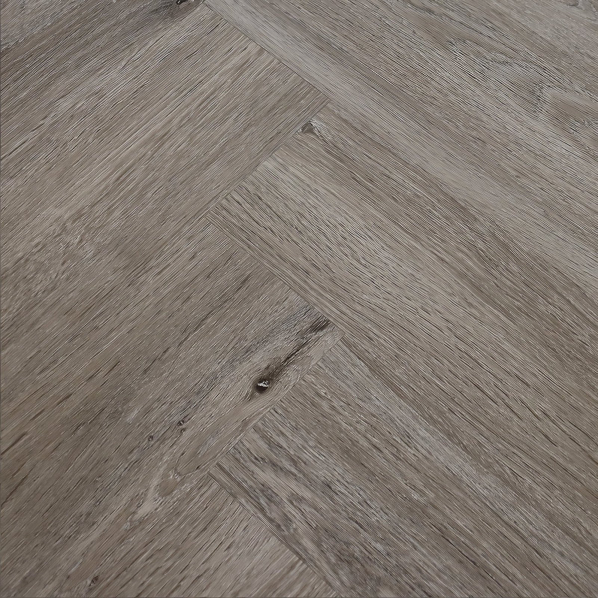 Weymouth Shorewood oak herringbone gray wood flooring with natural textured grain finish for elegant interiors