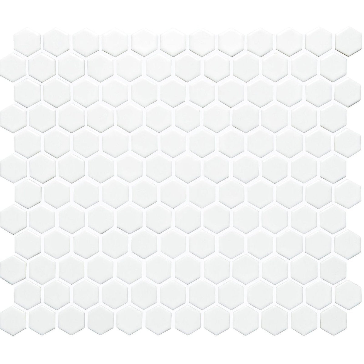White Honeycomb Mosaic Wall & Floor Tile - Porcelain