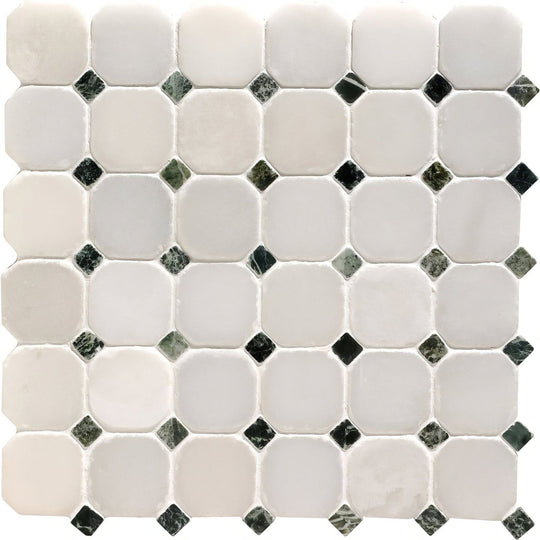 White Octagon 4.8 Venetian Mosaics - alternate view