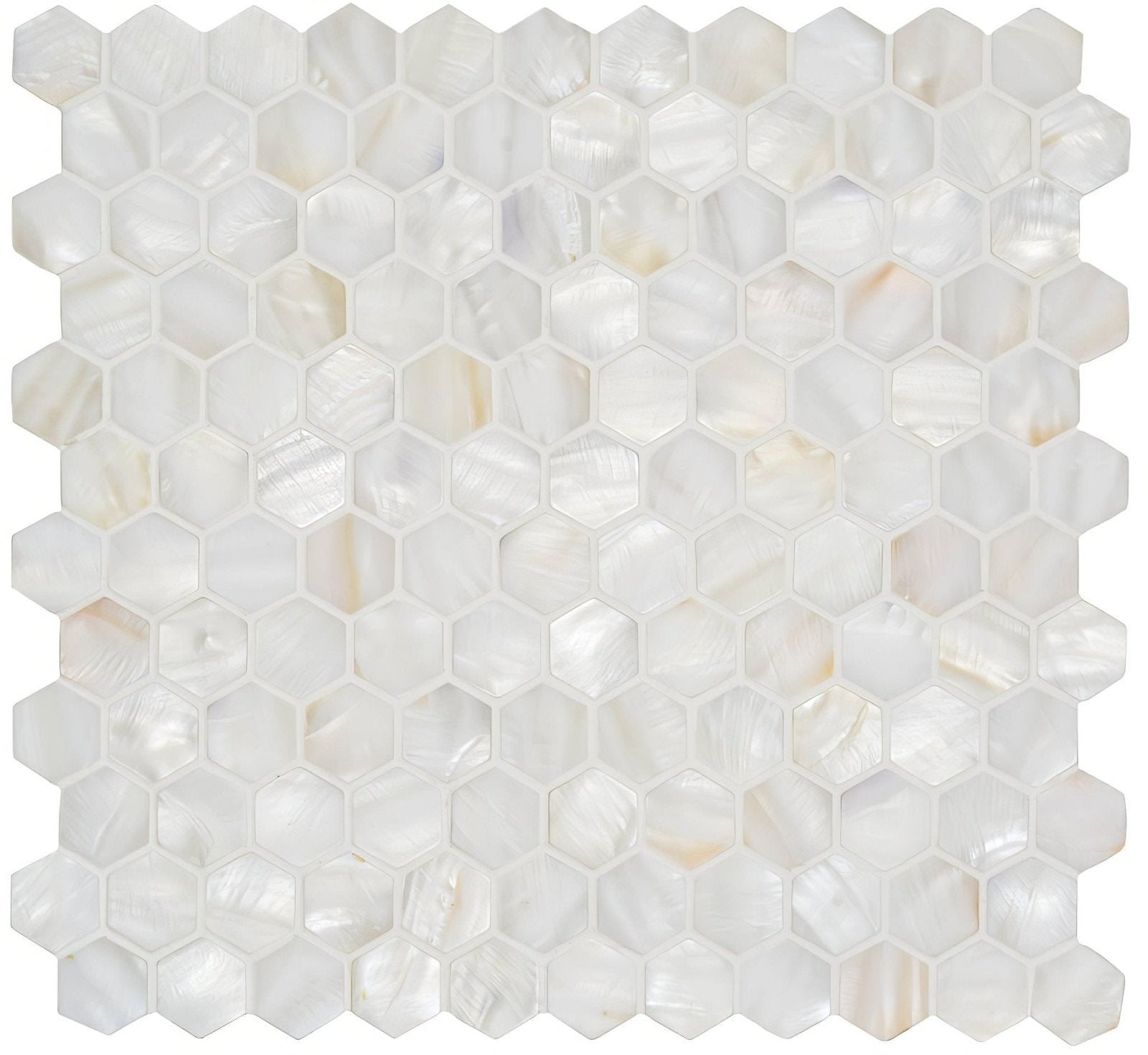 White Pearl Hexagon Shell Mosaic