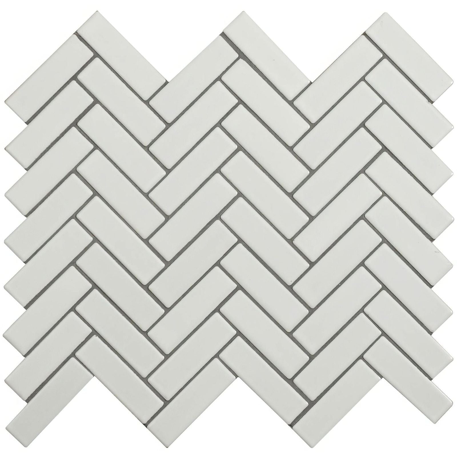 White Satin Chevron shown as flooring