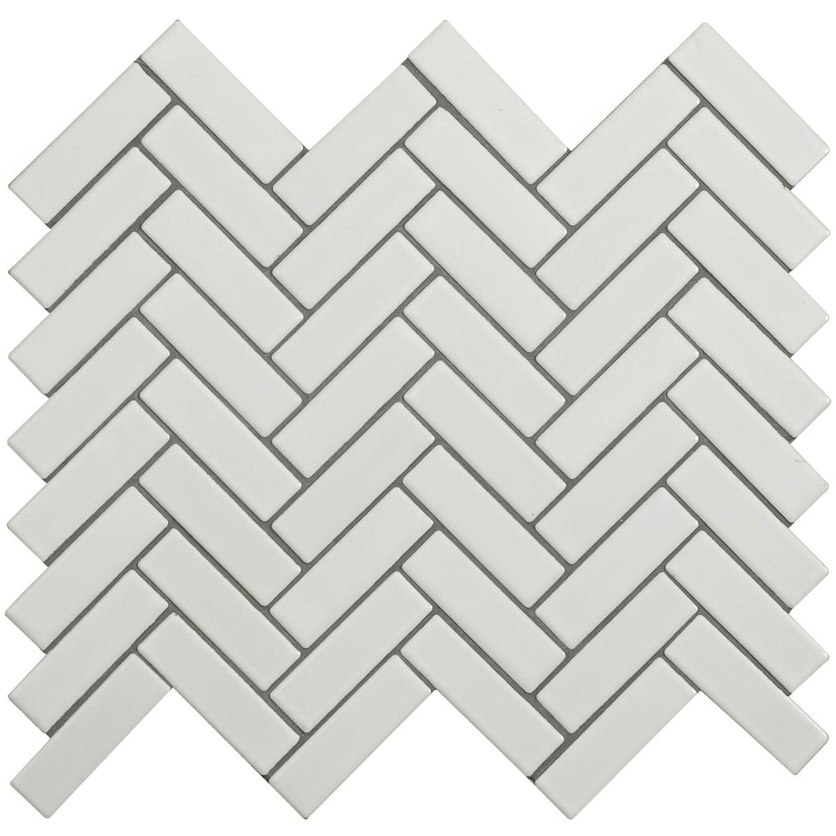 White Satin Chevron shown as flooring