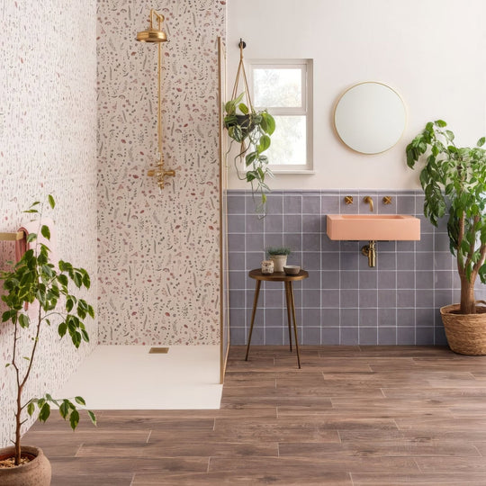 Wildflower Rose 60x30cm Ceramic Wall Tile - alternate view