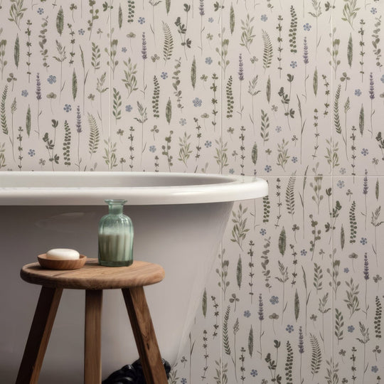 Wildflower Violet 60x30cm Ceramic Wall Tile - alternate view