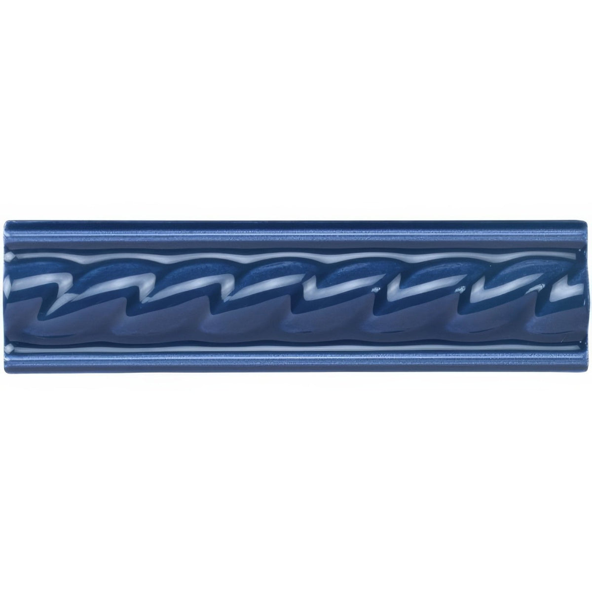 Windsor Blue Rope Moulding Ceramic Wall Tile 152x40mm - Gloss