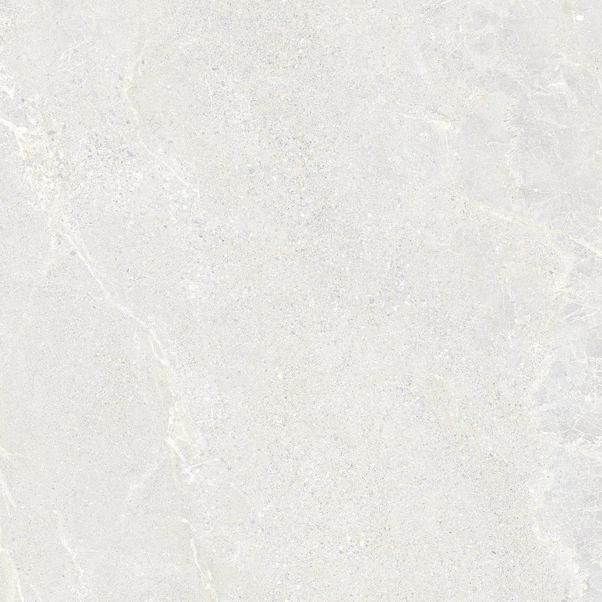 Light gray marble-effect ceramic tile with subtle veining wonder bright matt 60 x 60cm for elegant flooring