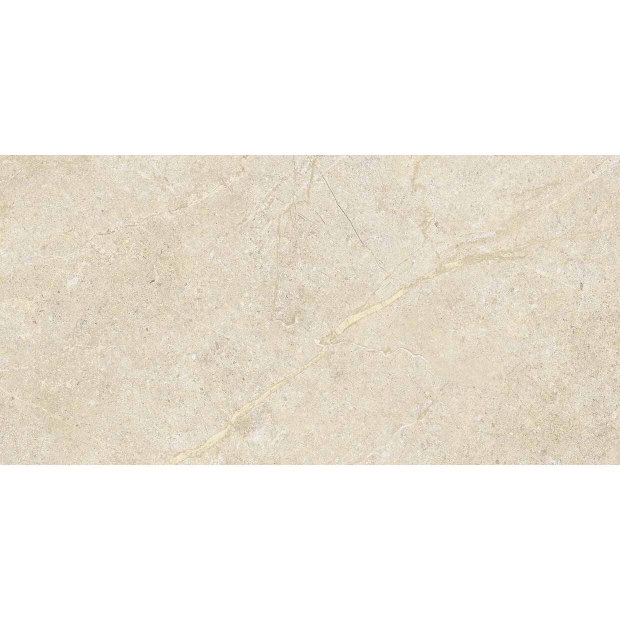 Beige marble-effect Wonder Sleet matt tile 30 x 60cm with subtle veining and smooth polished surface