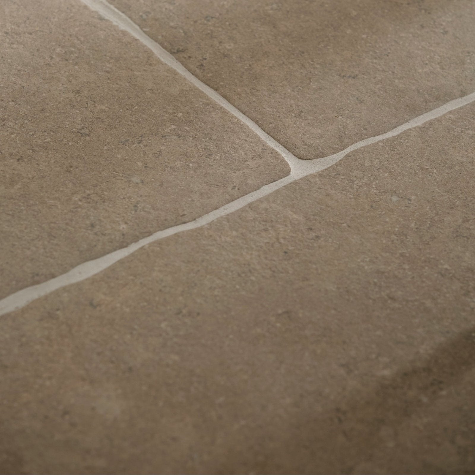 Beige wychwood porcelain matt stone tiles 60 x 90cm with crisp white grout lines for flooring and walls