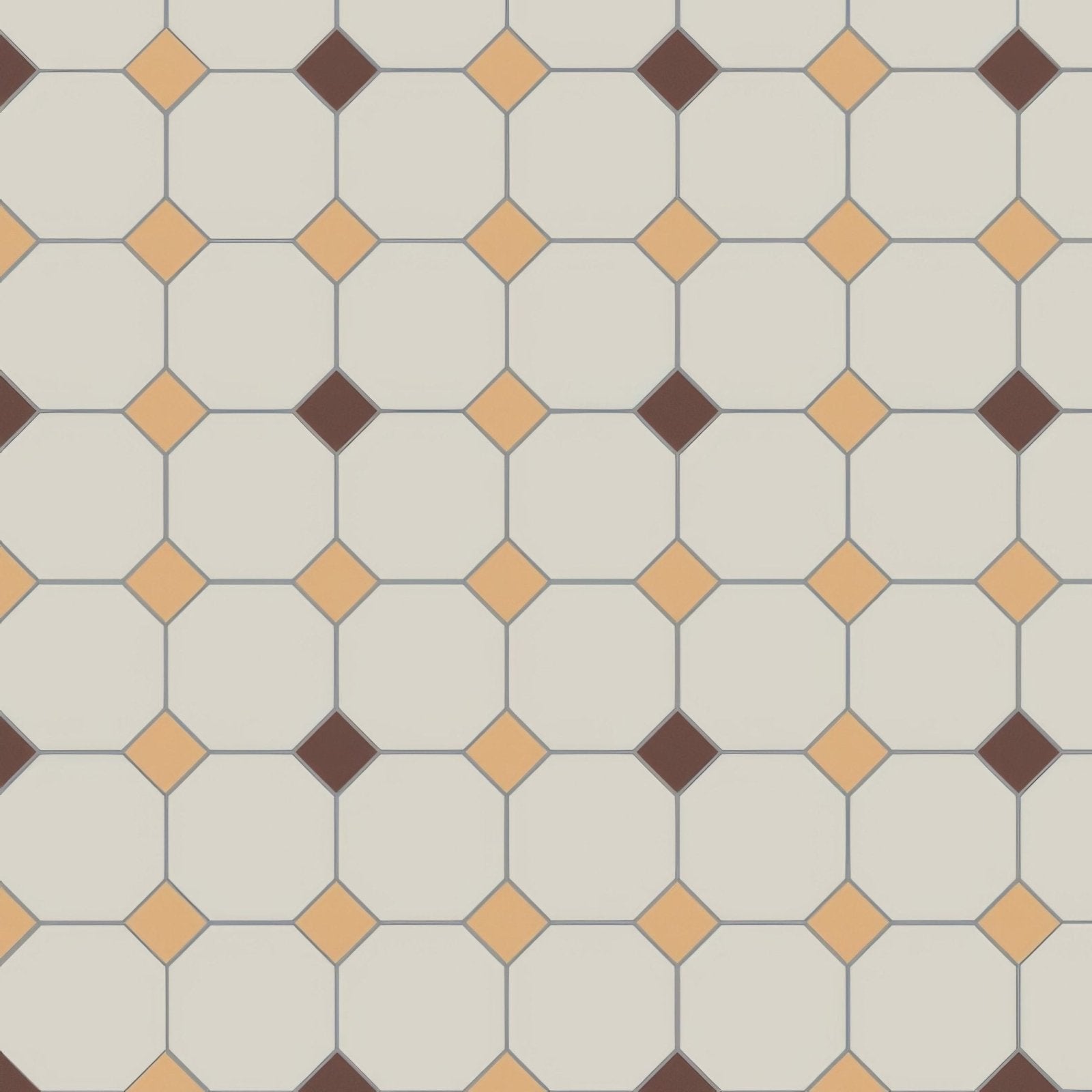 Beige and terracotta diamond patterned vintage style York Brown Dover White and Old London floor tile