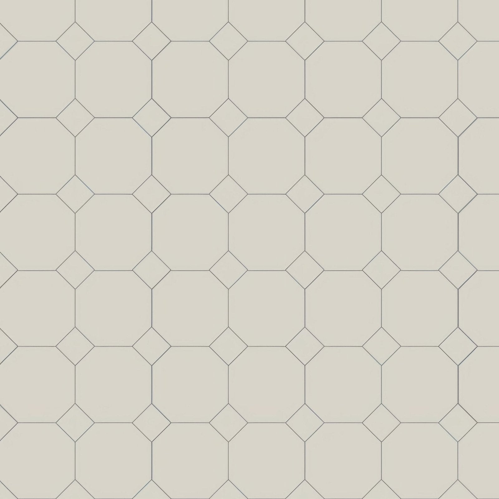 Beige york dover white octagonal tile with subtle diamond outlines forming a repeating geometric pattern