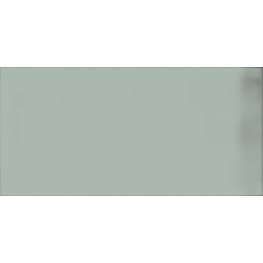 A sleek matte-finished rectangular glass tile in muted sage green yucon clear glass 200 x 98mm