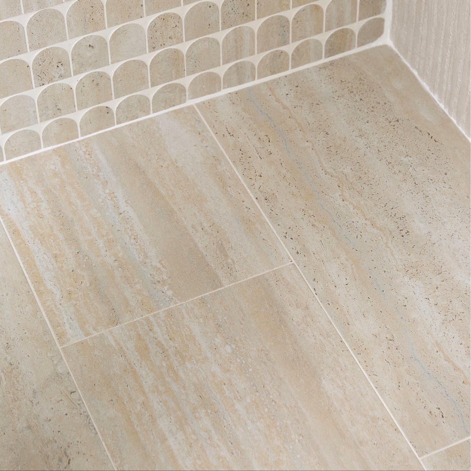 Beige zahara porcelain matt floor tiles with stone effect subtle veining and textured surface for indoor use