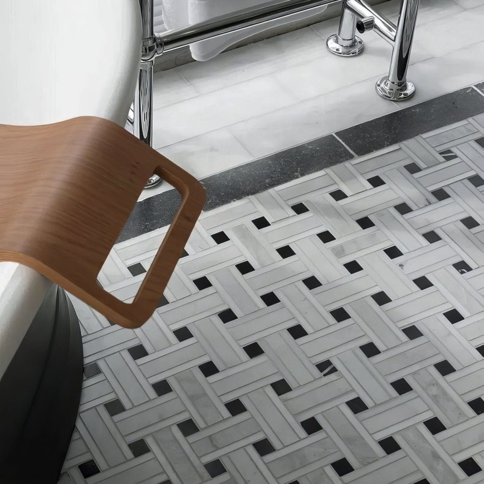 Zen Marble Grand Basket Weave Mosaic – detail view 4