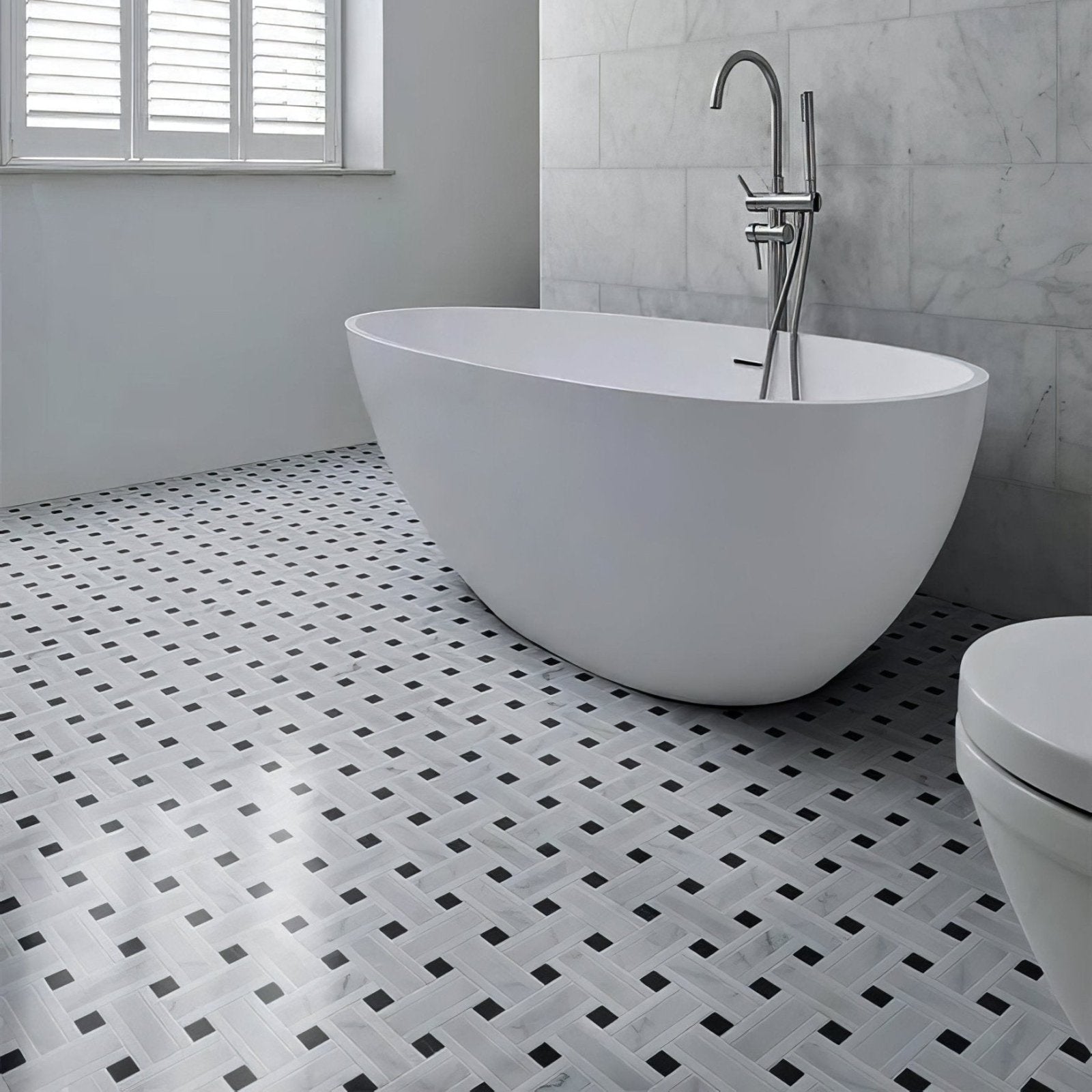 Zen Marble Grand Basket Weave Mosaic