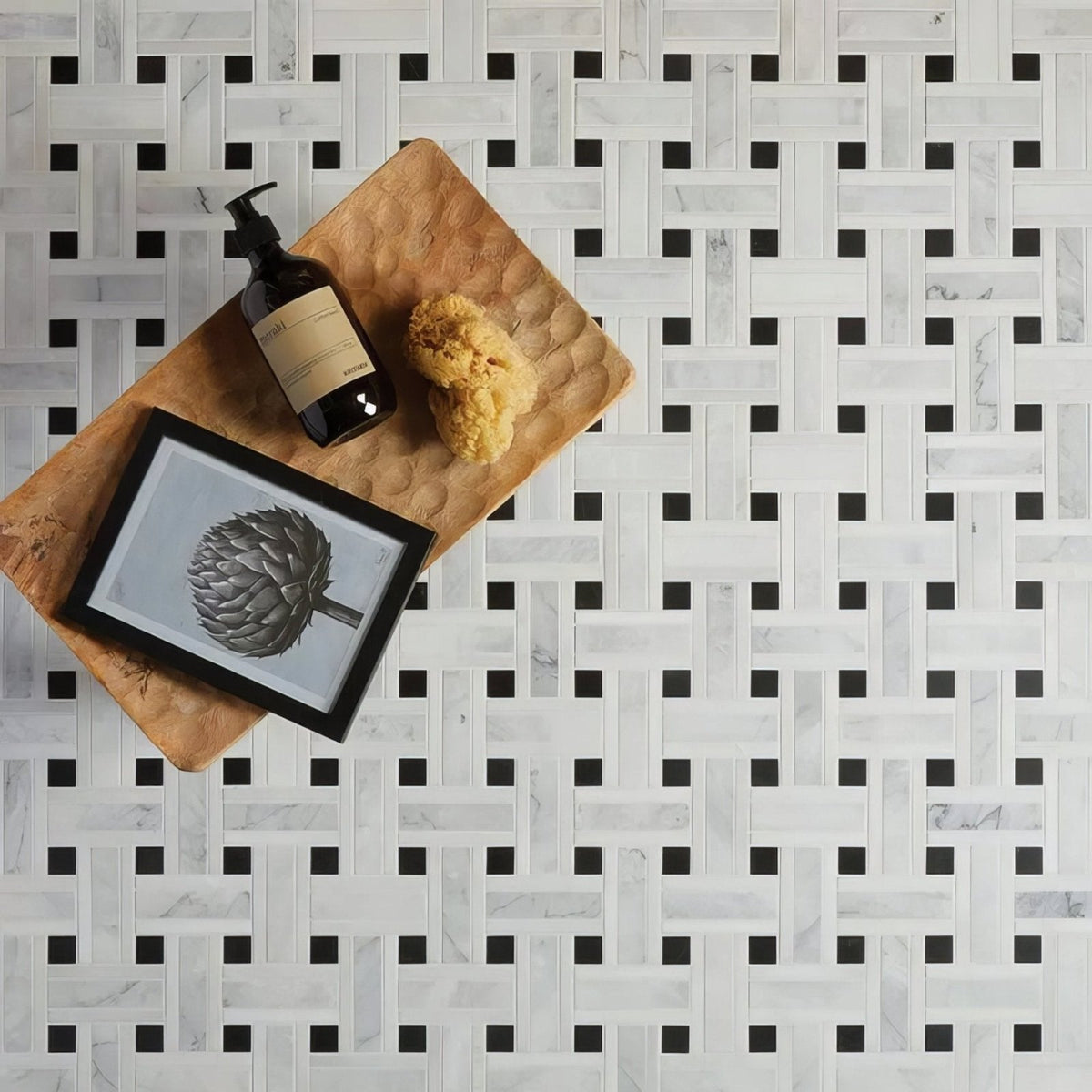 Zen Marble Grand Basket Weave Mosaic