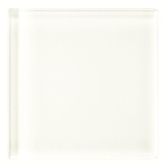Arctic clear glass 100 x 100mm clear glass tile with smooth slightly frosted surface and rounded edges