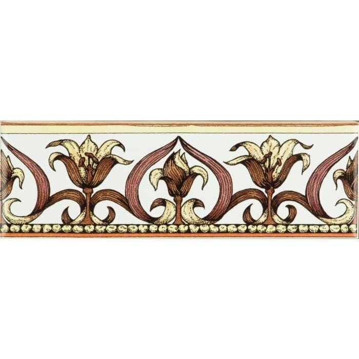 Art Nouveau Lily Pink Classical Decorative Borders on Brilliant White