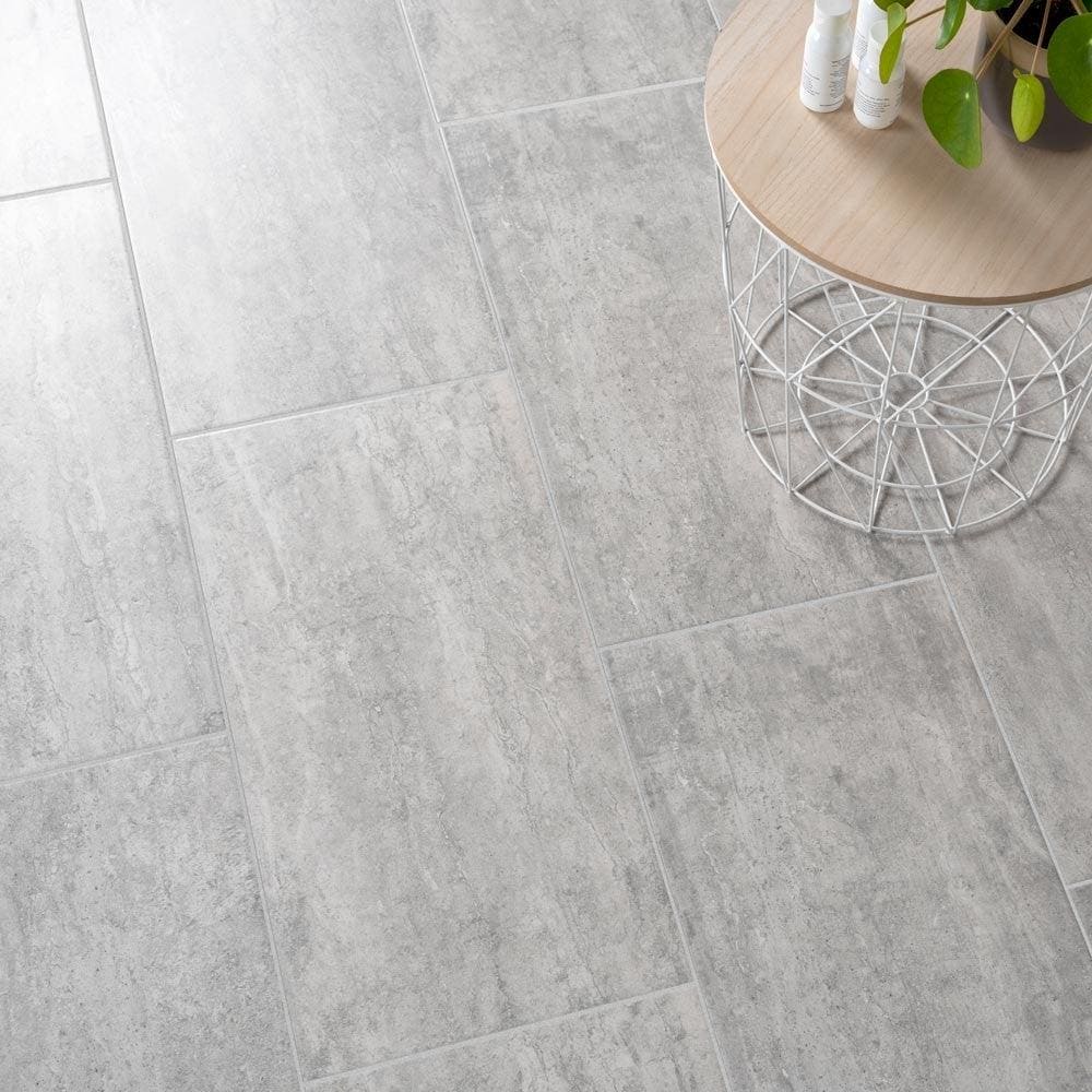 Atrium marte gris gray stone-effect floor tiles with subtle veining and matte finish for indoor use