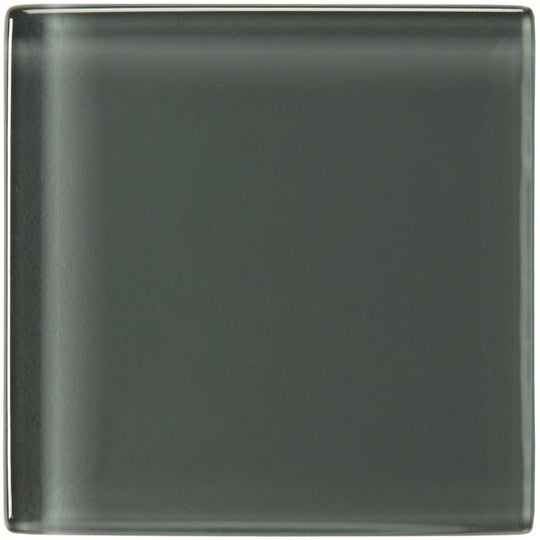 Avon Clear Glass 100 x 100mm dark grey clear glass tile with a glossy finish