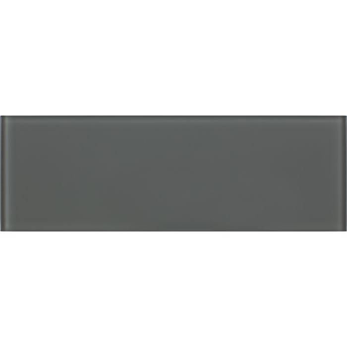 A sleek rectangular gray avon clear glass tile 300 x 100mm with a smooth glossy finish